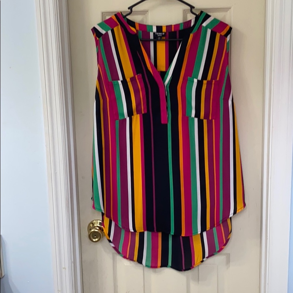 Torrid multi color striped blouse